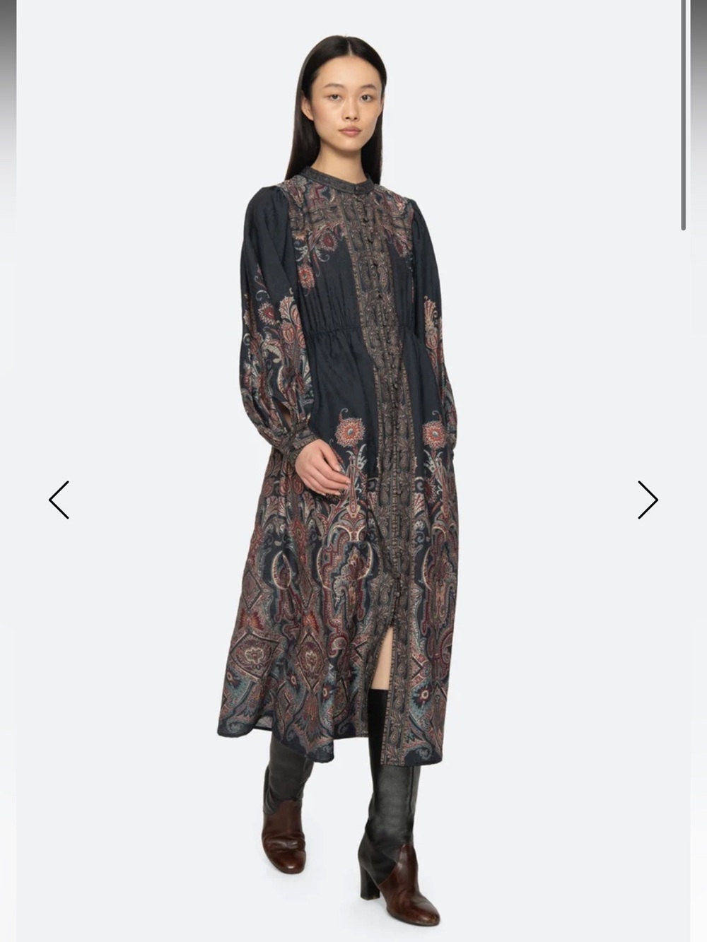 Sea New York Hyacinth Dress Paisley Green & Multicolor Midi